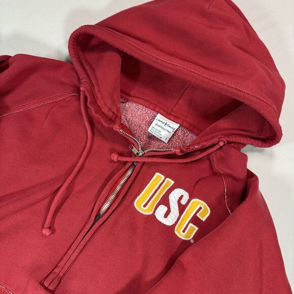 Camp David Tops - Y2K Vintage-Style USC Trojans Half-Zip Hoodie by Camp David – Women’s/Unisex